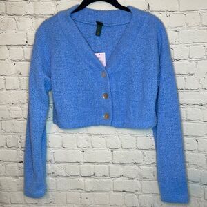 Women’s Cropped Cozy Cardigan, Wild Fable, Azure, size xs,new with tags